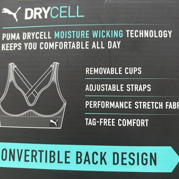 Puma Ladies’ Seamless Sports Bra, 2 Pack, Convertible  , Black /Gray, S,M,L,XL - Picture 15 of 16